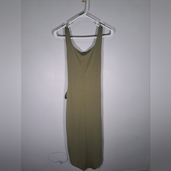 Olive Green Y2k Sleeveless Wrap Style Dress Size Medium - Picture 5 of 5